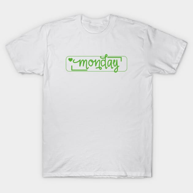 Sayings Green Monday Cool Vintage T-Shirt by Jaman Store